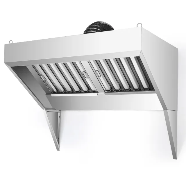 WILPREP Stainless Steel Commercial Exhaust Hood 4 ft Range Hood with 2 Filters