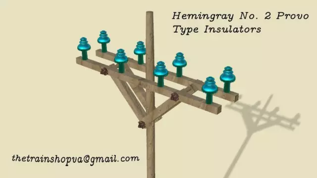 HO Scale Hemingray No. 2 Provo Type (CD 282) Glass Insulators Small Detail Parts