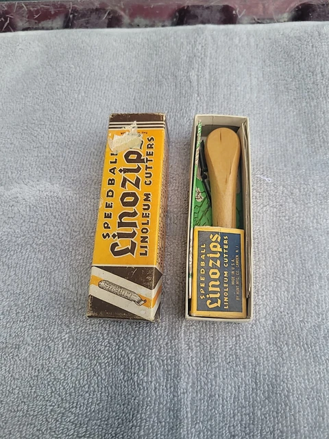 Linozips Speedball #37 de colección cortador de linóleo caja original de cinco hojas