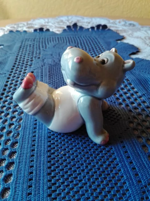 Nilpferd Figur Gymnastik Vintage Porzellan Keramik Hippo