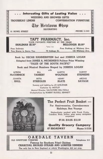 Mary Martin "SOUTH PACIFIC" Rodgers and Hammerstein 1949 Tryout Playbill 3