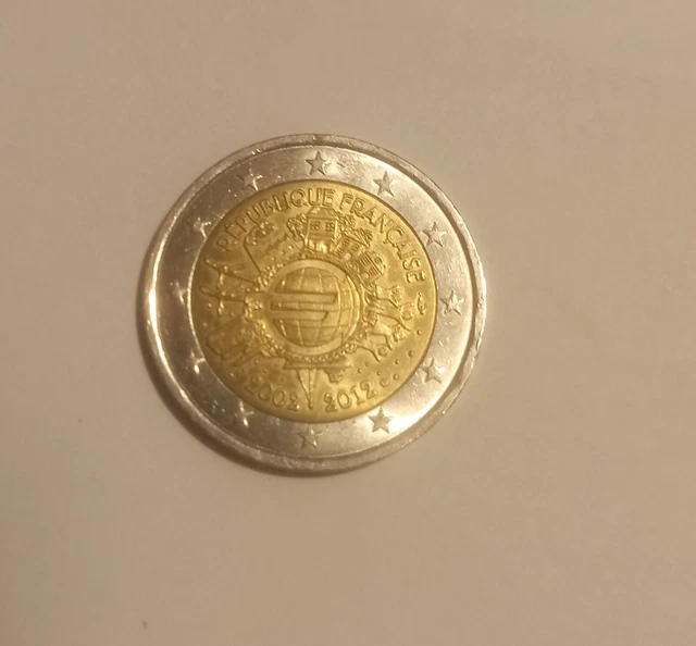 Piece 2 Euros Commemorative Republique Francaise 2002-2012