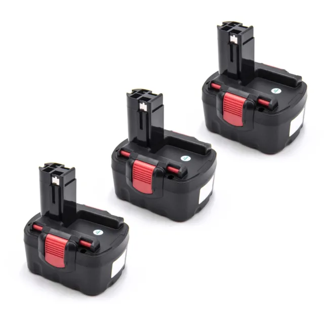 3x BATTERIE d'outil 1500mAh noir / rouge pour Bosch PSR 14.4-2, PSR 14.4/N