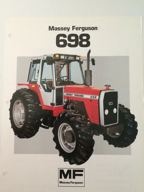 MASSEY-FERGUSON MF 698 4WD Tractor Color Brochure Spec Sheet MINT '83 £ ...