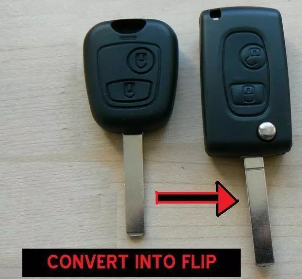 Pour Peugeot 2 Boutons Télécommande Flip Étui Fob 107 207 307 206 306 406 Clé Conversion