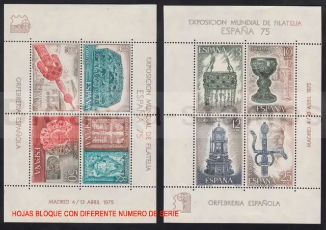 1975.MNH.Ed:**2252/53.HB Expo Mundial Filatelia.Diferente Numeración.PCat:18€