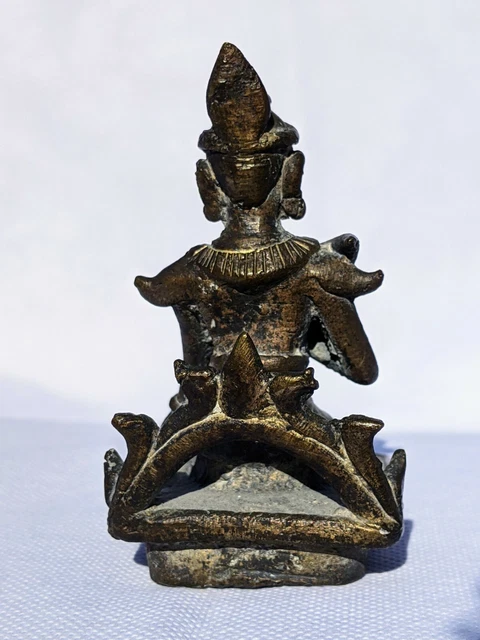 Amazing Antique Southeast Asia Burmese Bronze Incense Burner Statue from 1800’s 10