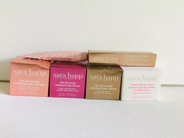 Sara Happ Lip Scrub, Mask, Gloss - U Pick-Peach, Grapefruit, Vanilla, Cake Vegan