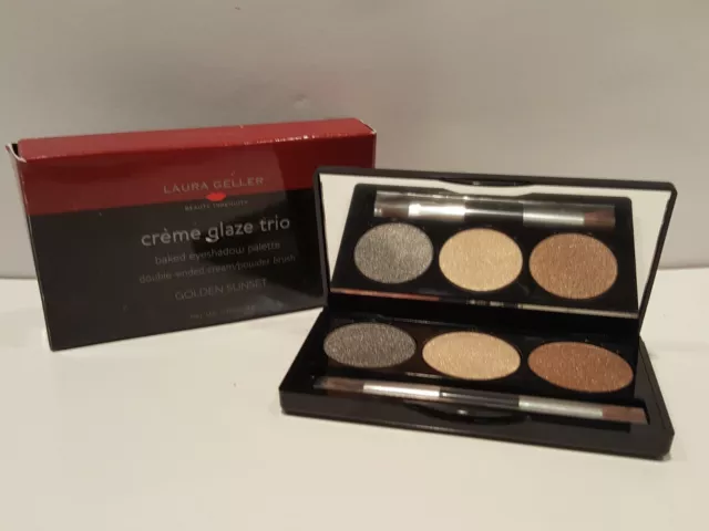 Laura Geller- Creme Glaze Trio - Baked Eyeshadow Palette - Golden Sunset - NIB