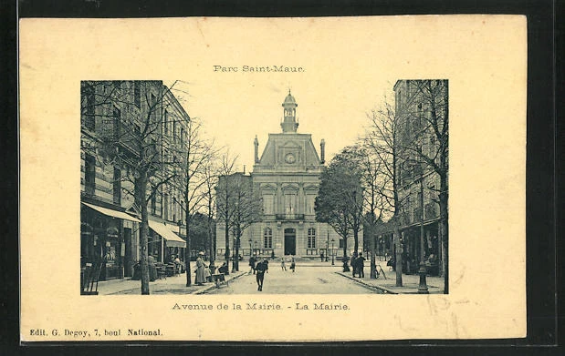 CPA Saint-Maur, Avenue de la Mairie et la Mairie