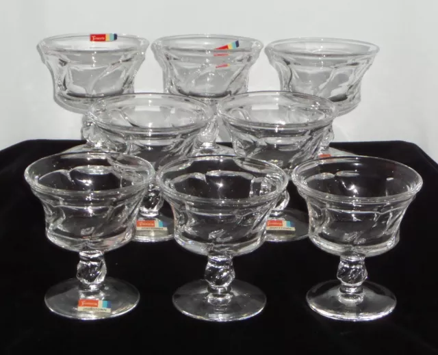 8 Fostoria JAMESTOWN CRYSTAL *4 1/4" SHERBETS w/STICKERS*