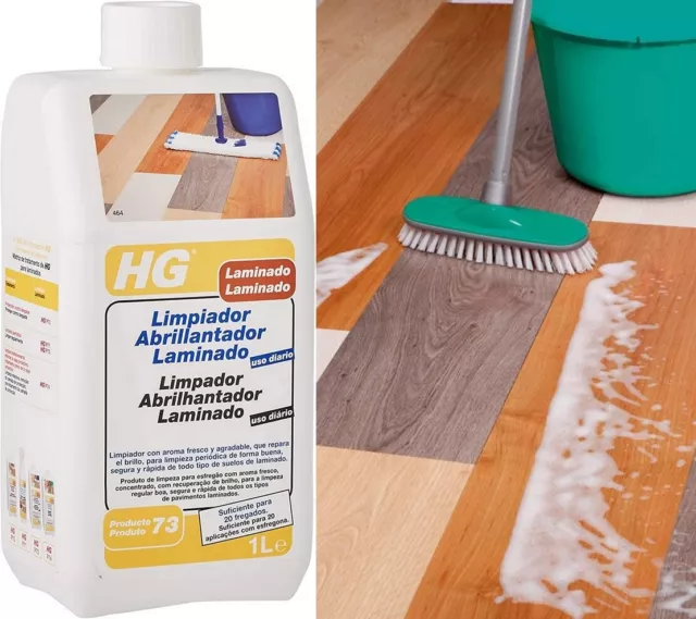 HG Limpiador Abrillantador profesional 1 Litro para fregar suelo laminado,tarima