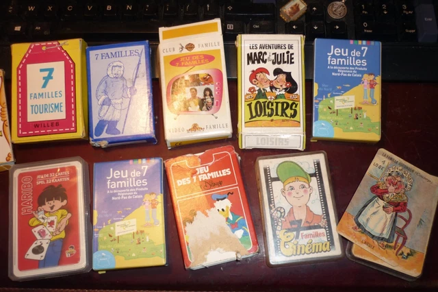 LOT 10 JEU de sept familles marc et julie , haribo , disney , cinema