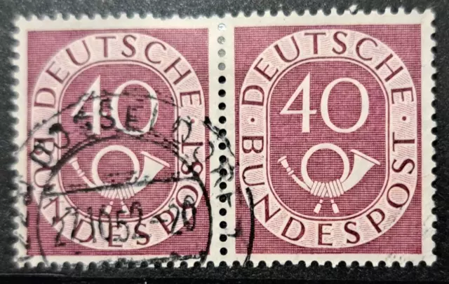 BUNDESREPUBLIK - POSTHORN - 40 Pfg. waagr. Paar, gestempelt - Mi. 133/133