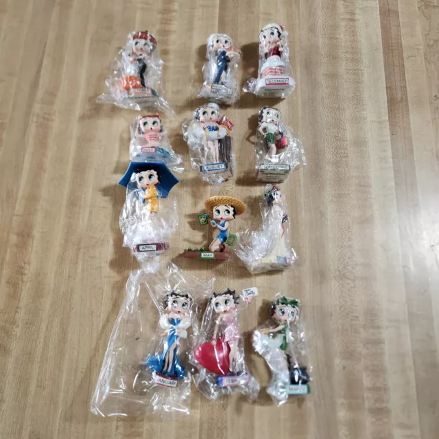 RARE Set of 12 BETTY BOOP Month 4" Figurine BOOPIN' THROUGH THE YEAR Complete