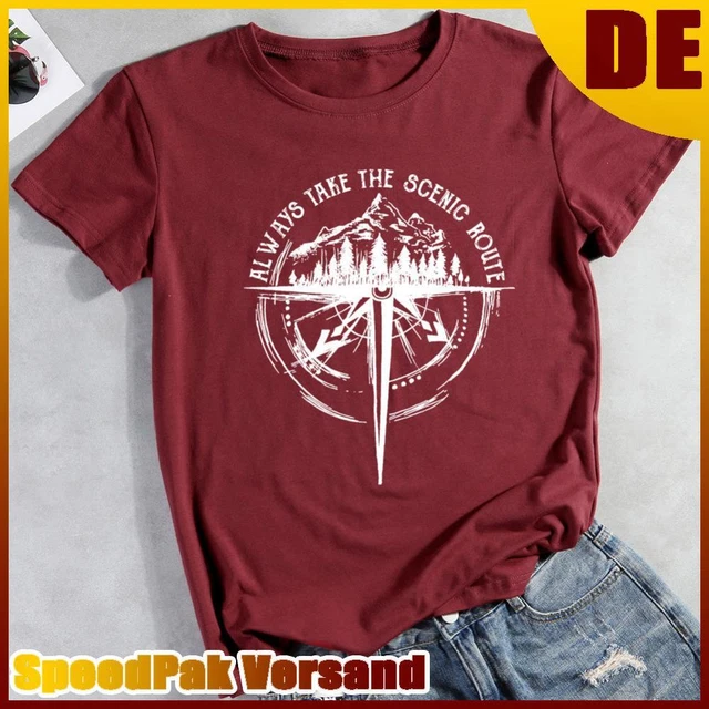 ❥ sempre-take-the-scenic-route-t-shirt-t-shirt-vino rosso-XL