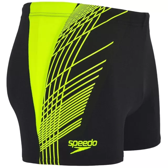 Speedo Endurance+ Herren Badehose Schwimmhose Boxer Badeshorts schwarz neon-grün