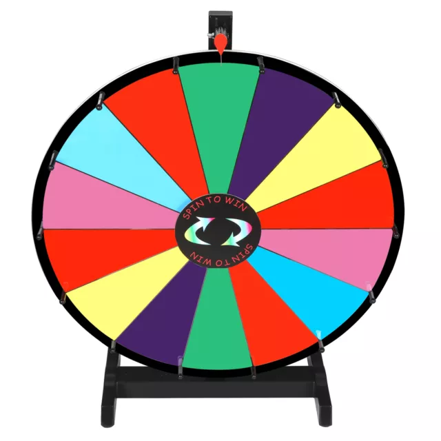 24" Dry Erase Spinning Color Prize Wheel Tabletop Fortune Carnival Game Portable