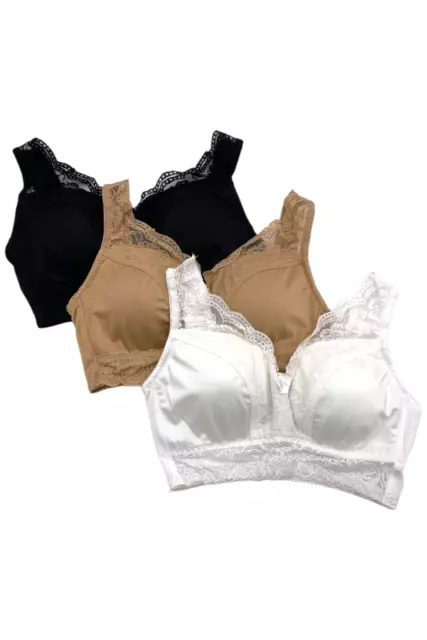 RHONDA SHEAR 3-PACK Pin Up Smooth Bra in Black/White/Nude 650-613 , Large  $21.98 - PicClick