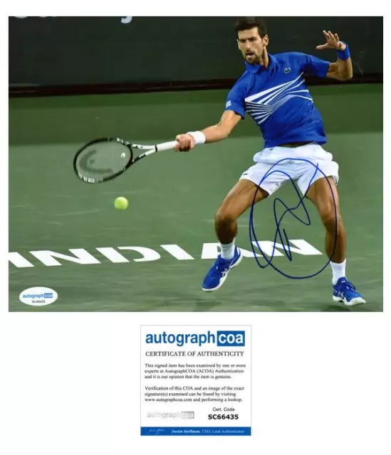 Novak Djokovic AUTOGRAPH Signed Tennis Star Autographed 8x10 Photo ACOA