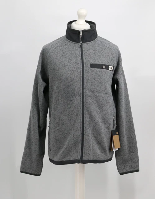 The North Face Gordon Lyons Da Uomo Con Cerniera Completa In Pile Uk M Grigio Nuovo £100 Em