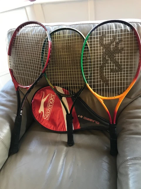 Raquette de Tennis Simple, Prise Confortable Raquette de Tennis 27 Pouces Travail Exquis pour Gym Bleu, Rouge, Noir