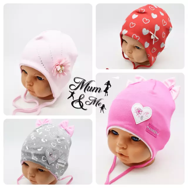 Chapeaux enfants bébé filles coton bonnet bébé cravate bonnet extensible nouveau-né 2