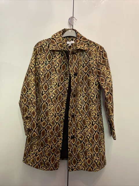 Yellow Brown Black Snake Print Women’s Coat From Topshop Size 10 UK