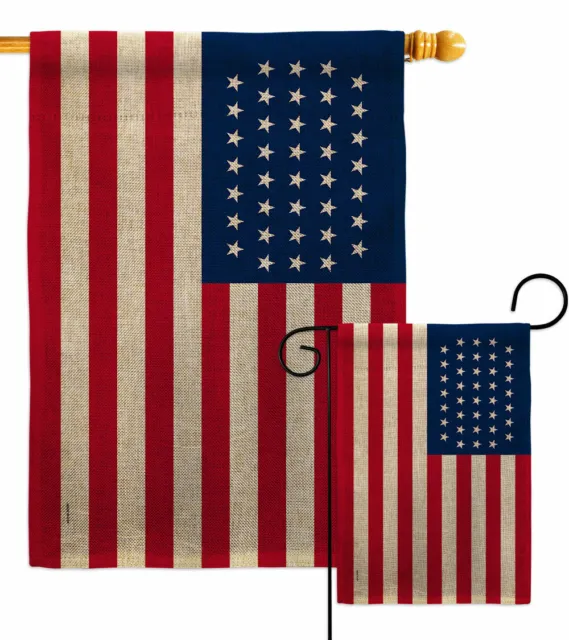 United States 18771890 Burlap Garden Flag Americana Old Glory Yard House Banner