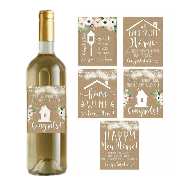 5 Regalos rústicos para calentar casas pegatinas o etiqueta de vino regalo γ