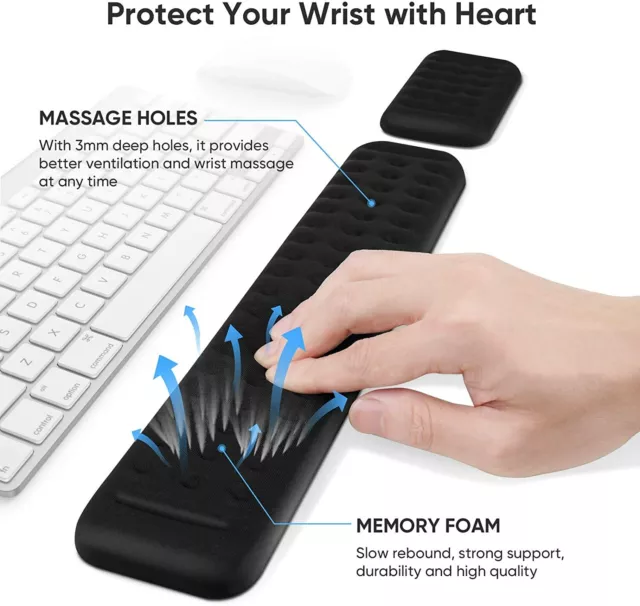 Ergonomic Keyboard and Mouse Wrist Rest Support Cushion Pad Set Memory Foam  AU