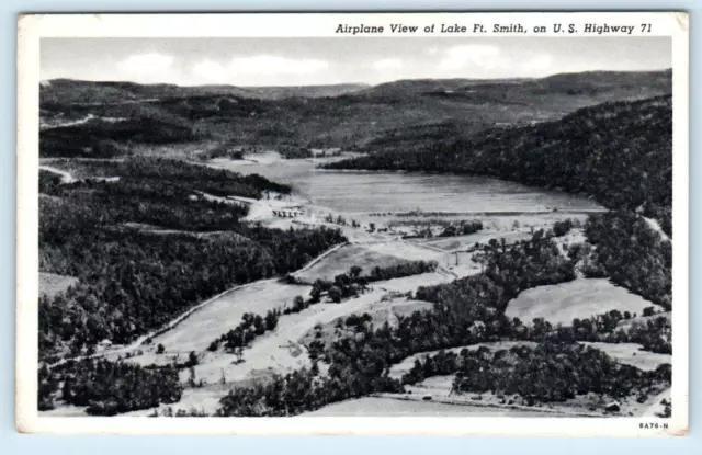 LAKE FORT SMITH, Arkansas AR ~ Aerial View OZARKS ca 1930s  Postcard