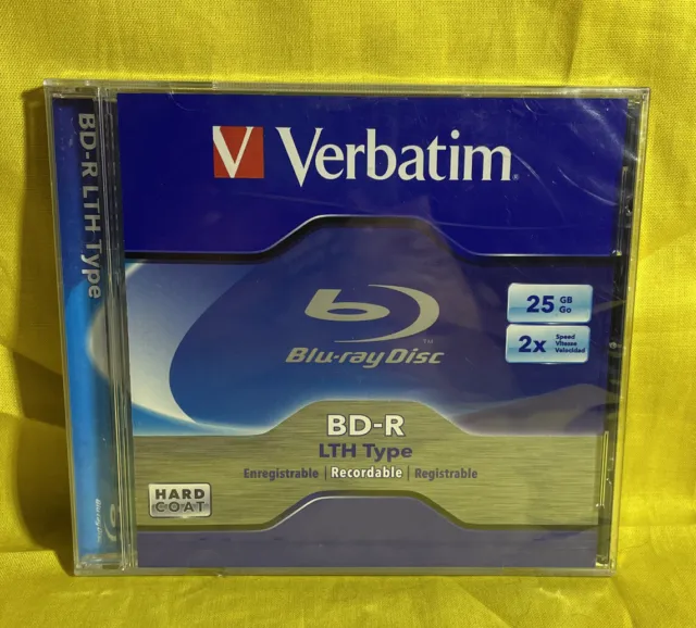 Verbatim 5 PCS Blank BLU-RAY DVD BD-R 25GB 2X LTH Type Discs W/Jewel Case #96569