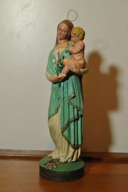 Escultura Estatua Religioso de Barro Cocido Jesús Cristo Maria Virgen Para Niños