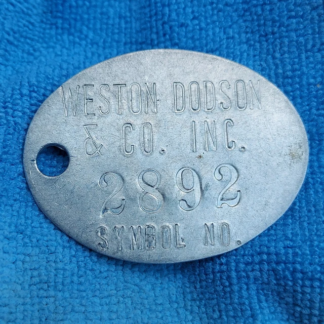 1930's Weston-Dodson Coal Co. Employee Check Mining Badge ID Tag Token FOB