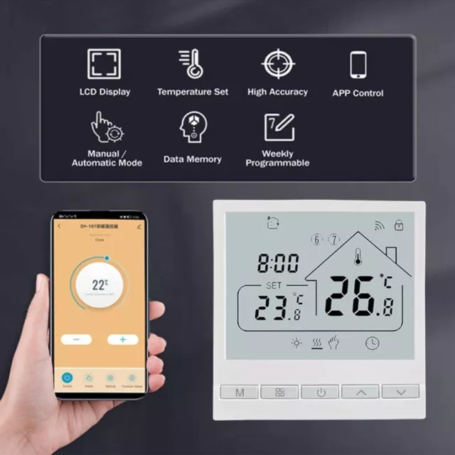 Wireless Floor Thermostat Control for Underfloor Heating Voice Control Ready