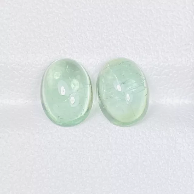 2.671cts 8x6mm Natural Blue Green Tourmaline Oval Cabochon Pair Loose Gemstone