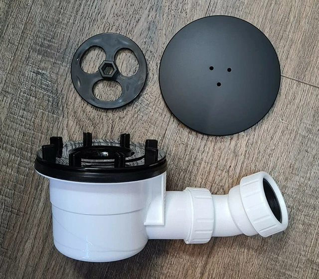 JT90 BLACK 90MM Shower Tray Waste Trap Fast Flow Easy Clean Just Trays