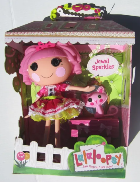 Lalaloopsy Doll Jewel Sparkles With Pink Kitty Cat Larger Sized NEW 2021 NRFB