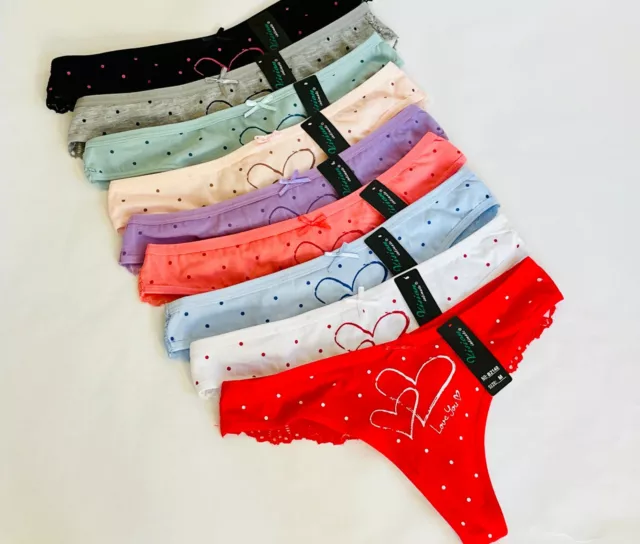 6 Pack Cotton Lace Thong Underwear For Women Soft Sexy Lingerie Panties Thongs 4 2