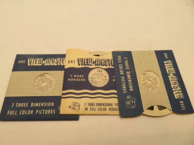 Lot 3  Vintage Viewmaster Reels    Day At The Circus  701  702  703