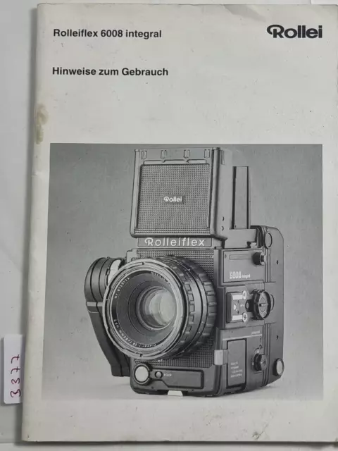 ROLLEI ROLLEIFLEX 6008 Bedienungs-Anleitung Camera Instructions Manual 377/22