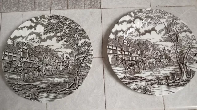 VINTAGE STAFFORDSHIRE IRONSTONE PLATES  "ROYAL MAIL"  x 2