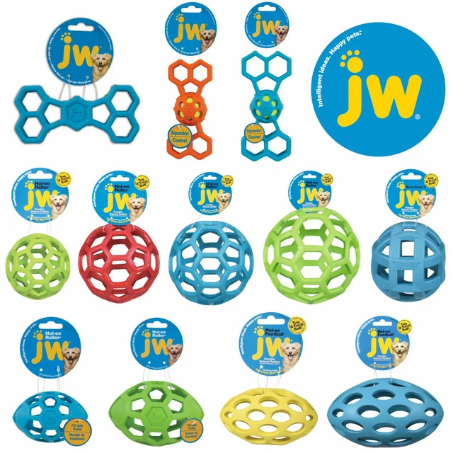 JW PET HOL EE Roller Dog Puppy Ball Football Egg Bone Squeaker