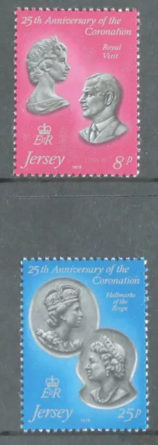 Stamps from Jersey - SG195/96 - 25th Anniversary of QEII Coronation - 1978 - MNH