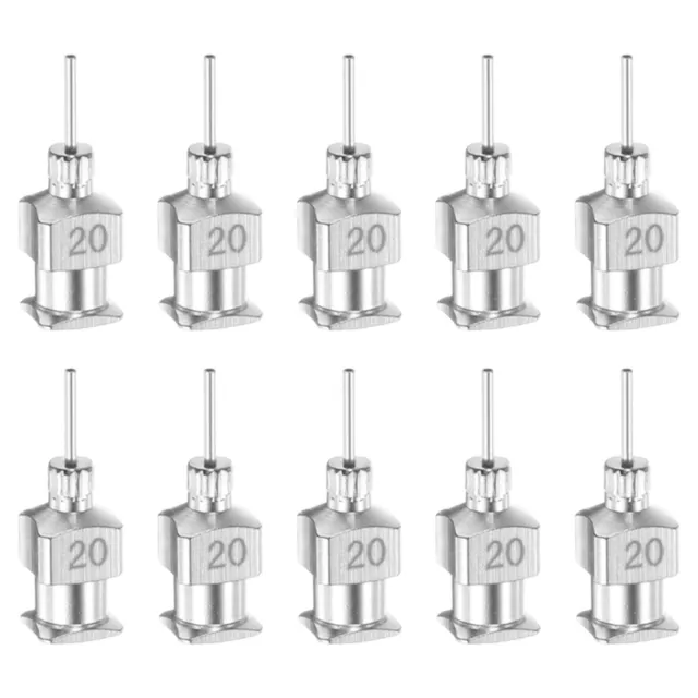 10pcs 20G Stainless Steel Dispensing Needles, 1/4" Glue Needle Tube Blunt Tip