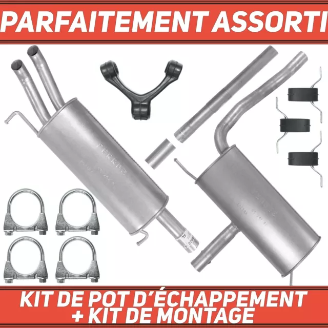 Ligne D'échappement Complète Pour VW Passat B5 1.6 - 2 Silencieux - Acier Aluminié