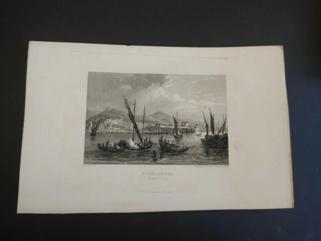 Gravure en taille douce (cuivre) 19eme - Trébizonde Turquie 27.5x18