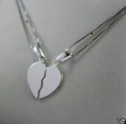 CUORE PER DUE+2CATENINE+incisione.In argento rodiato