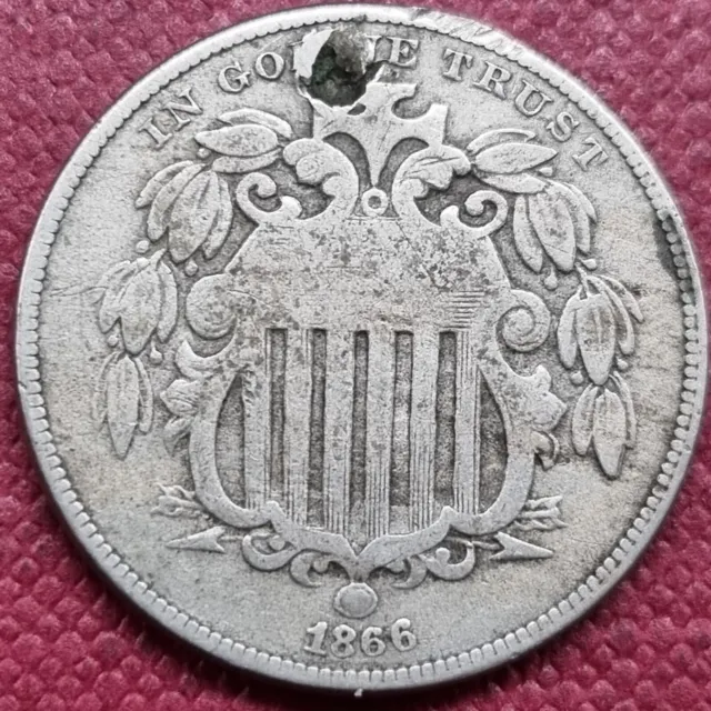 1866 Shield Nickel 5c Better Grade #70069
